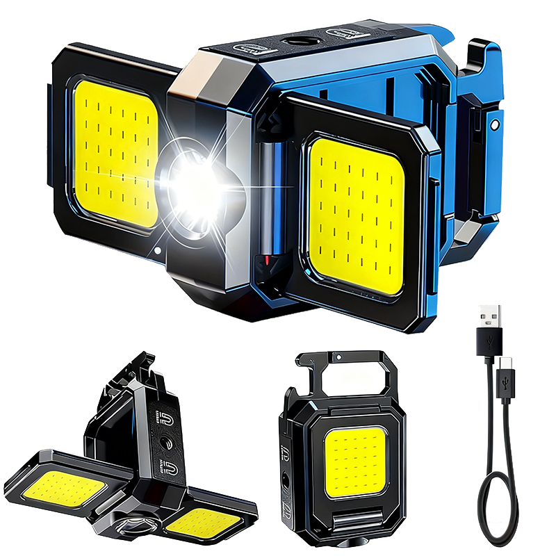 Outdoor Adventure Trips - ミニ懐中電灯キーホルダーライト COB ワークライト USB 充電式ランプ 90