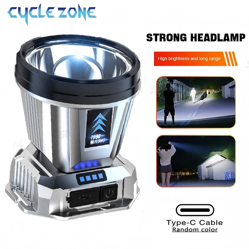 Outdoor Adventure Zone - ポータブルヘッドライト ヘッド懐中電灯 TYPE-C 充電式ヘッドランプ ヘッドマウント夜釣りランプ アウトドアキャンプランプ