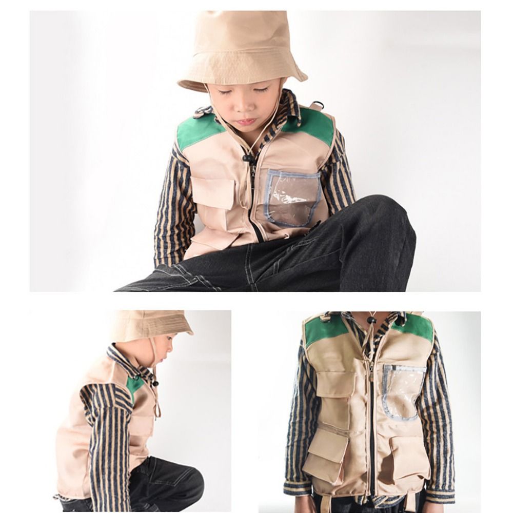 マルチカラー探検家帽子ベストドレスアップゲームベストと帽子子 - Outdoor Adventure Kit For Kids のレビューと価格