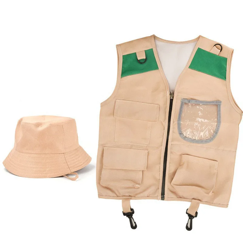 子供用ハロウィーンコスチューム、探検家風の帽子とベスト、変装 - Outdoor Adventure Kit For Kids のレビューと価格