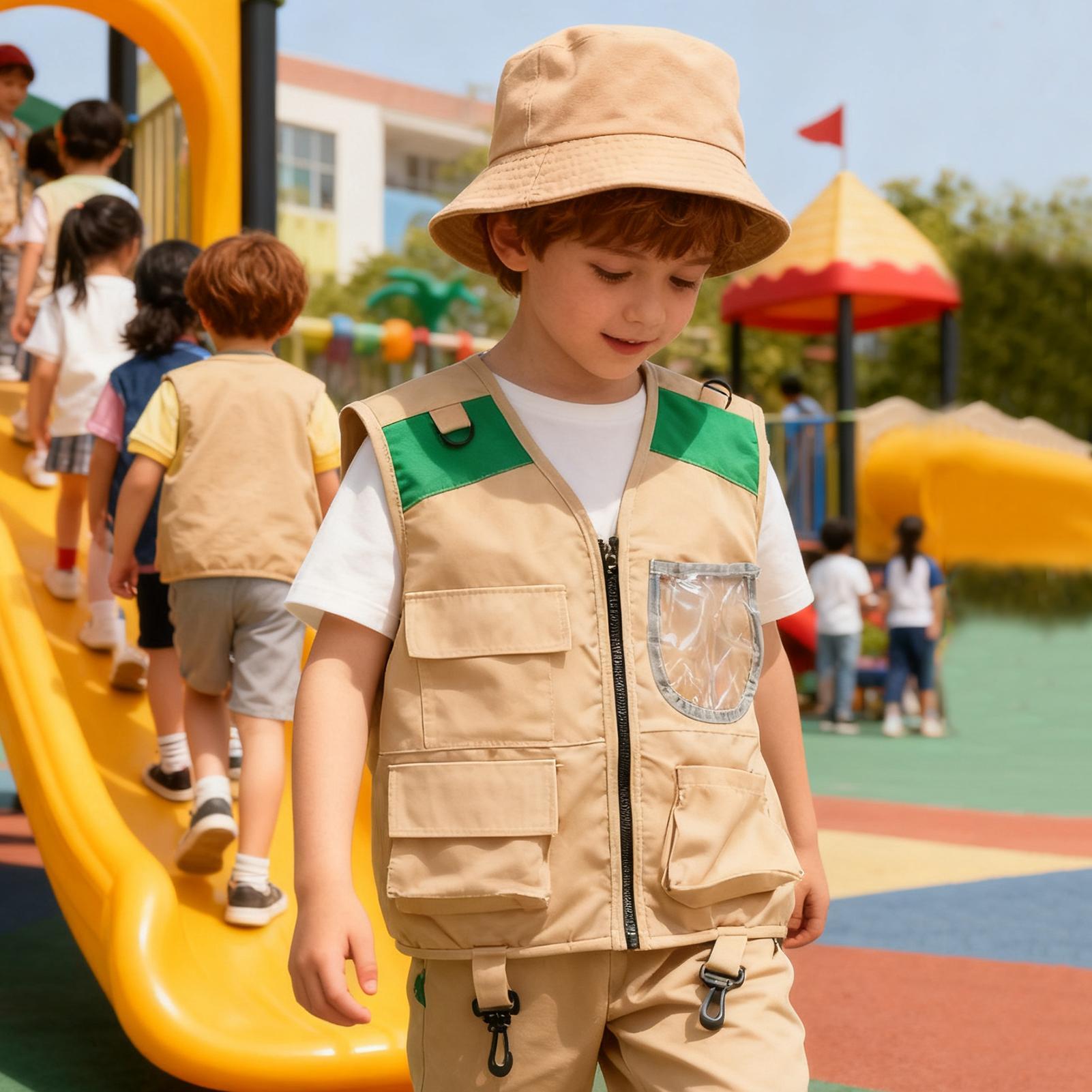 キッズエクスプローラーハットとベストコスチュームセット キッ - Outdoor Adventure Kit For Kids のレビューと価格