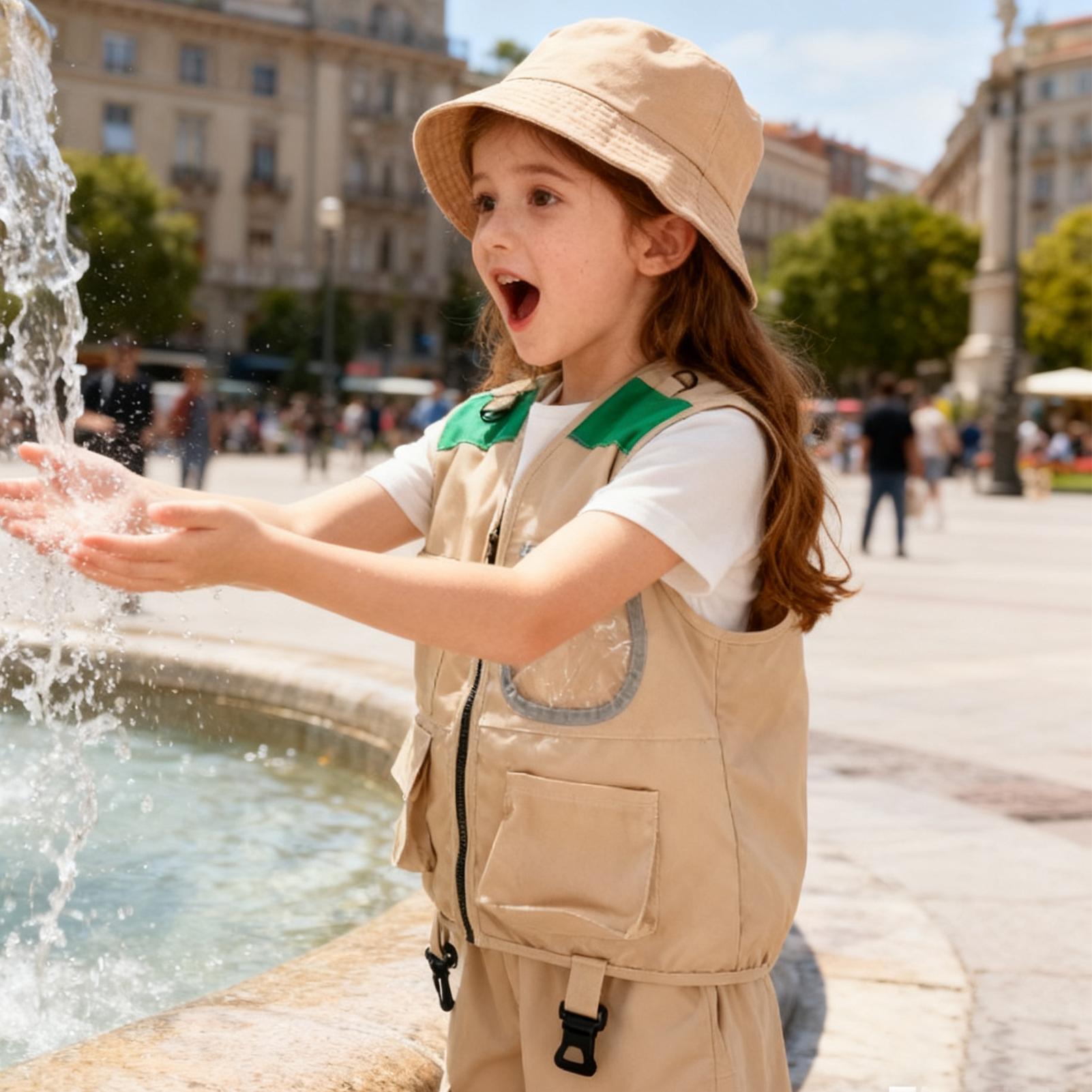 キッズエクスプローラーハットとベストコスチュームセット キッ - Outdoor Adventure Kit For Kids のレビューと価格
