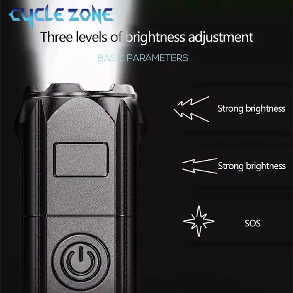 ポータブルLED懐中電灯 USB充電式懐中電灯 ズーム機能付 - Outdoor Adventure Zone のレビューと価格