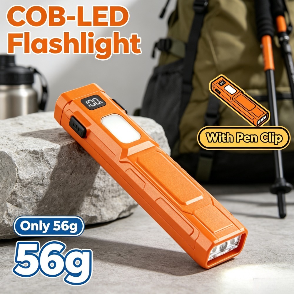 COB LED EDC懐中電灯 ペンクリップ付きポケットトー - Outdoor Adventure Trips のレビューと価格