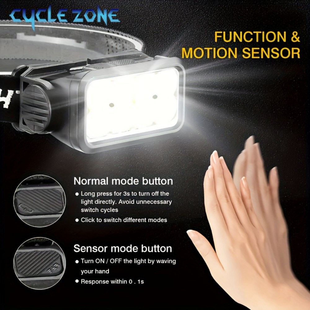 誘導センサー付き充電式ヘッドランプ,タイプC,8 LED,懐 - Outdoor Adventure Zone のレビューと価格