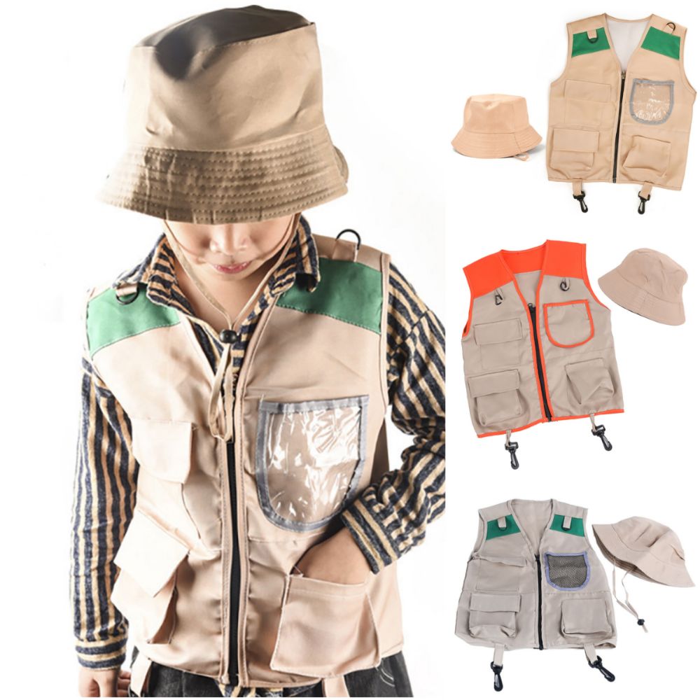 カラフルな子供用探検家帽子とベストのセット。着せ替えゲームや - Outdoor Adventure Kit For Kids のレビューと価格