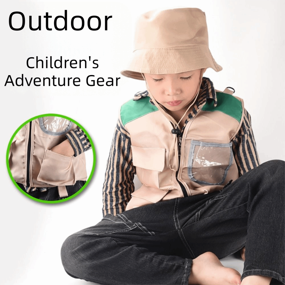カラフルな子供用探検家帽子とベストのセット。着せ替えゲームや - Outdoor Adventure Kit For Kids のレビューと価格